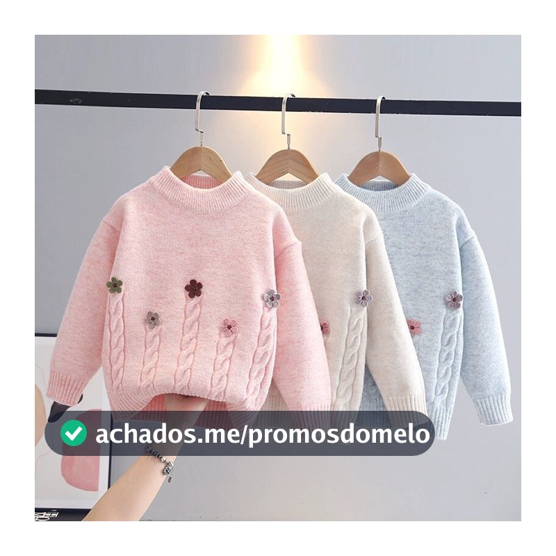 Suéter Casaco Inverno 3-9 Idade Menina Pelúcia Quente Malhas Roupas Infantis