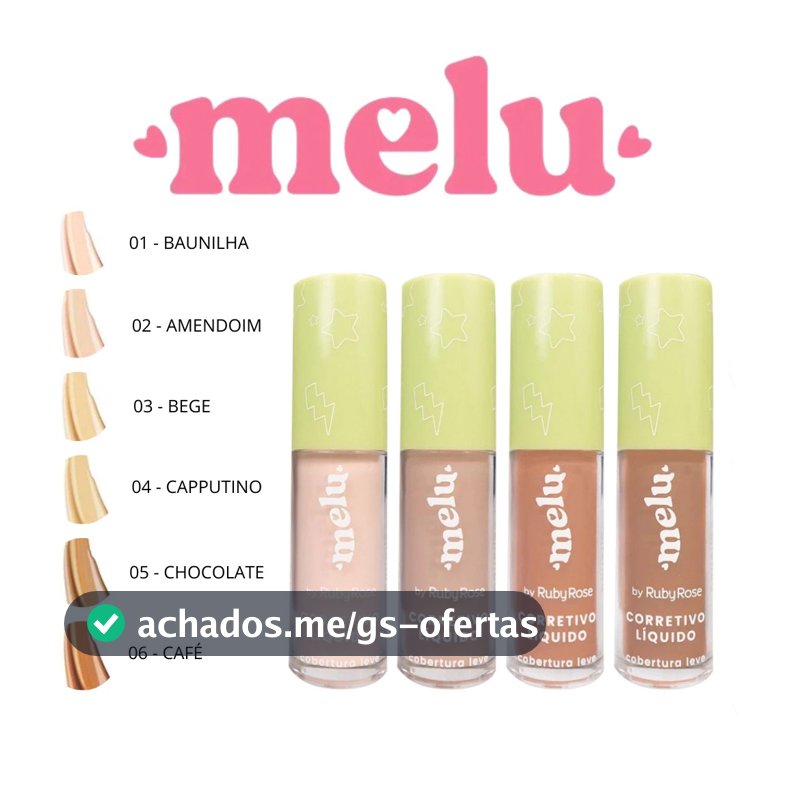 Corretivo Líquido Cobertura Leve Melu by Ruby Rose-HB8104