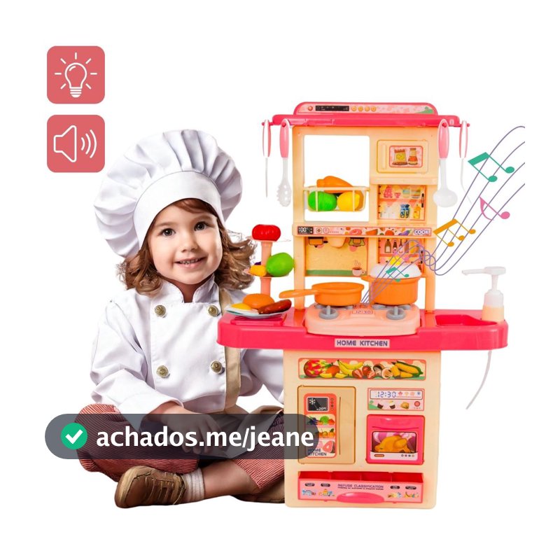 Kit Cozinha De Brinquedo Completa Infantil Sai Água E Som