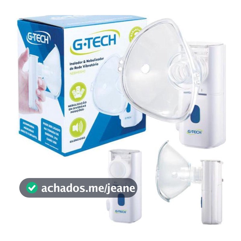 Nebulizador Sem Fio Recarregável Inalador G-tech Nebmesh 2