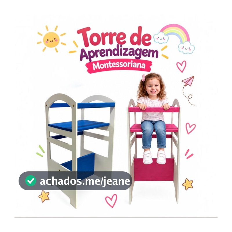 Torre de Aprendizagem Infantil Montessori 4 em 1