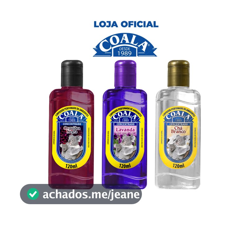 Coala Combo Limpadores 120 ml Orquídea Negra, Lavanda, Chá Branco