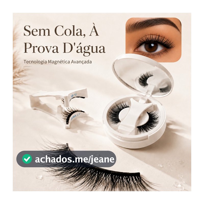 Kit Cílios Magnéticos Postiços À Prova D'água Com Espelho E Case
