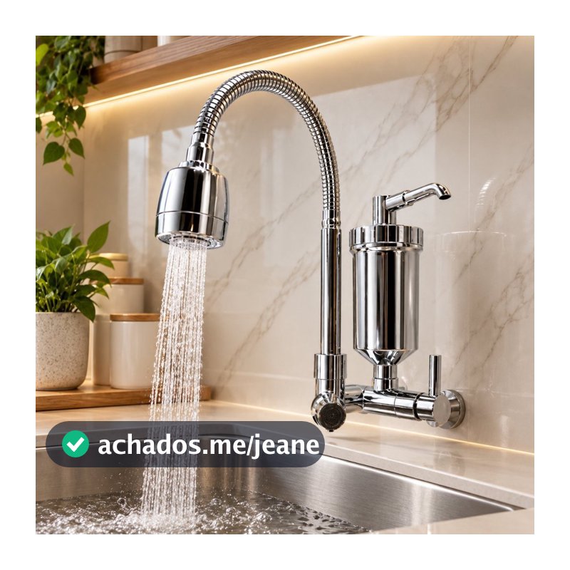 Torneira com Filtro Cozinha Parede Gourmet ABS Resistente e Filtragem de Carvão Ativado