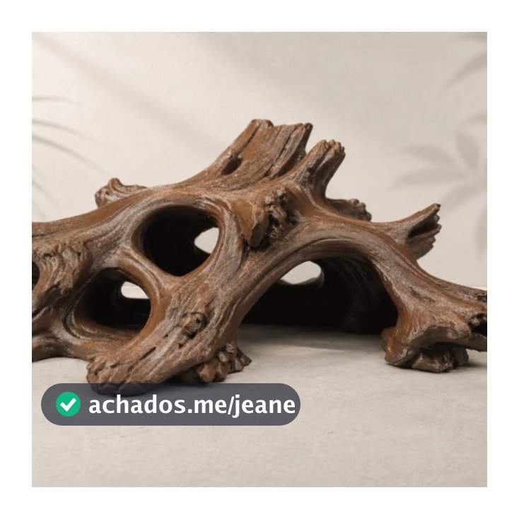 Esconderijo Caverna de Tronco para Aquário e Terrário – Toca Decorativa