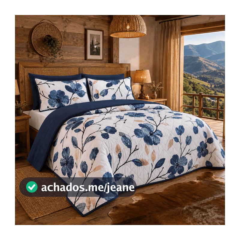 Kit Colcha Casal Queen Cobre Leito 3 Peças Dupla Face Micropercal 400 Fios Toque Suave 2,20m x 2,40m