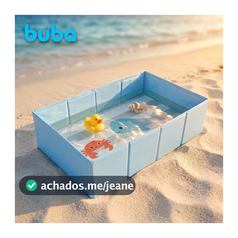 Banheira Infantil Bebê Dobrável Portátil Leve Compacta Buba Splash Azul Fácil Guardar Praia Piscina Viagem Casa