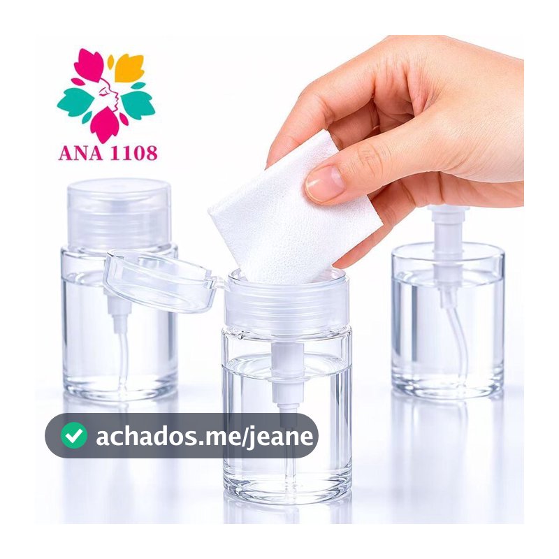 ANA1108 Porta Acetona 100ml Frasco Transparente Push Down Pump Removedor De Maquiagem Recarregável Reutilizável