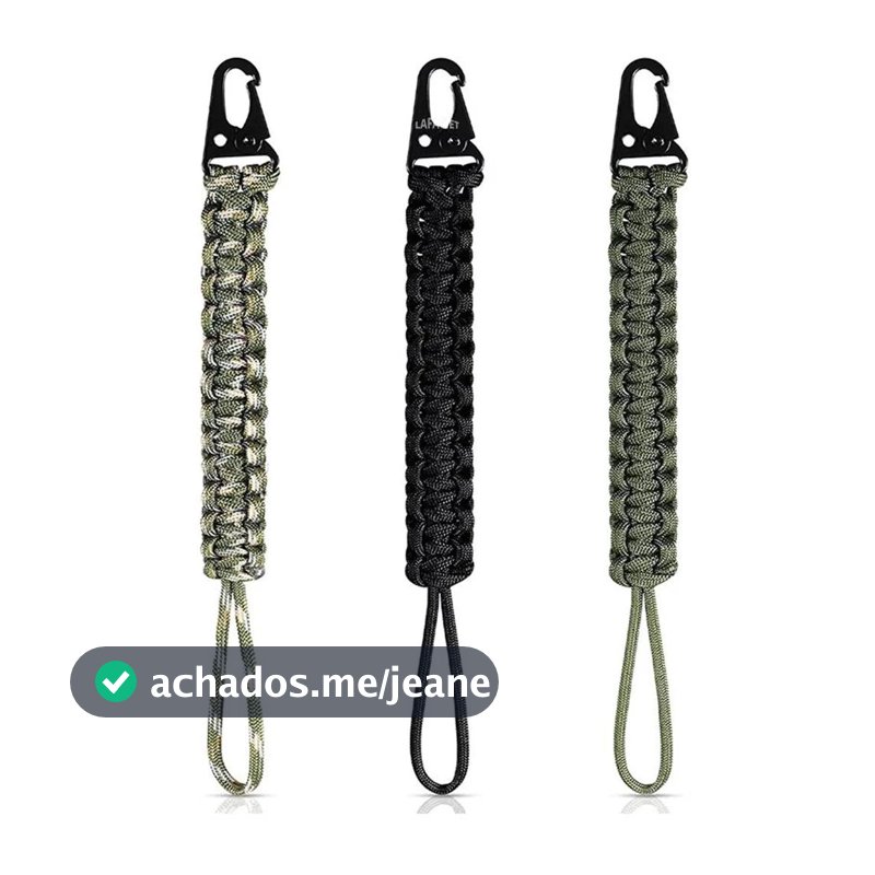 Gancho Tático Paracord Corda Para Camping Exterior Fivela De Chaveiro Anti Perda De Chave Cinto De Sobrevivência Mochila