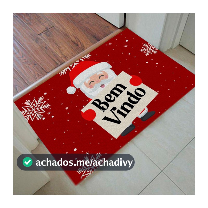 Tapete Capacho Natalino Antiderrapante | Decoração de Entrada Natal