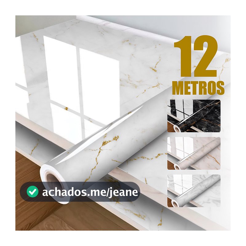 Papel de Parede Efeito Mármore Adesivo Lavável p/ Quarto - Envio Imediato