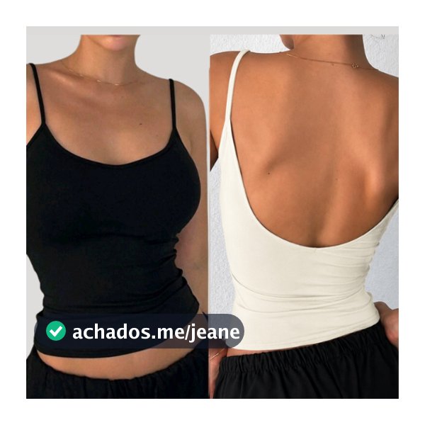 Kit 2 Regatas Cropped Alcinha Costas  Nuas  Decote Abertas Feminina Suplex Tubinho Gringa Top Academia Treino