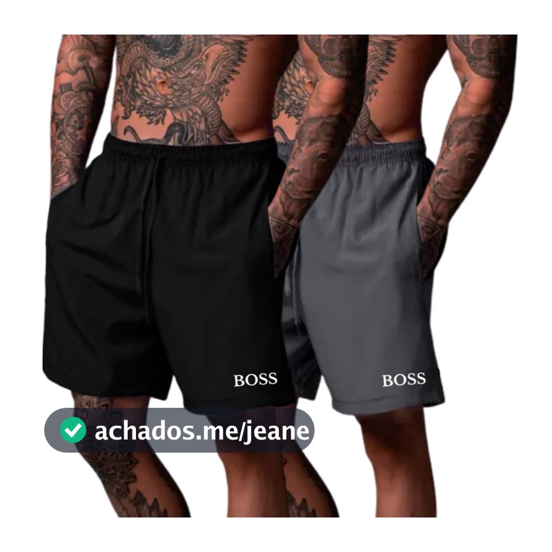 Shorts Tactel Estampado Kit 2 Masculino Secagem Rápida e Leve