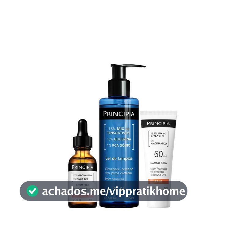 Principia Kit Peles Oleosas Sensíveis (travel-size version) GL-02 200g + NC-10 + PS-01 FPS 60