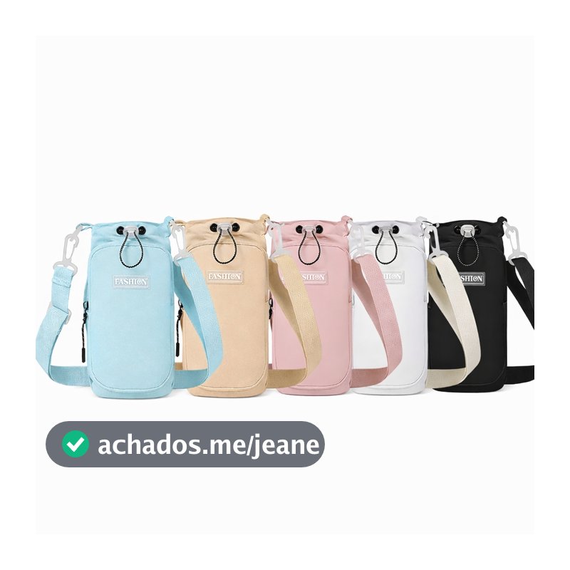 Bolsa Transversal Feminina com Cordão Seis Cores Disponíveis Material em Nylon, Tamanho Único Estilo Versátil e Simples