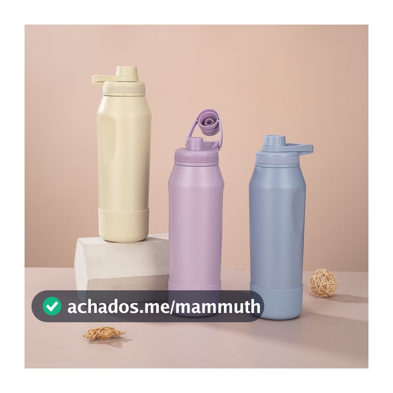 Garrafa Térmica Kubb 650ml 950ml Inox Personalizada Hydra Color com Capa Silicone Academia Esporte Gelada Quente