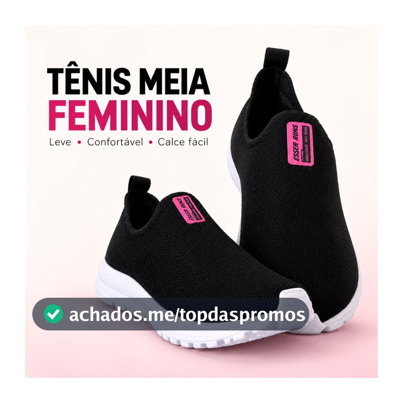 Tênis meia Feminino dpara trabalho Escola Academia Passeio Ortopédico Casual Calce facil
