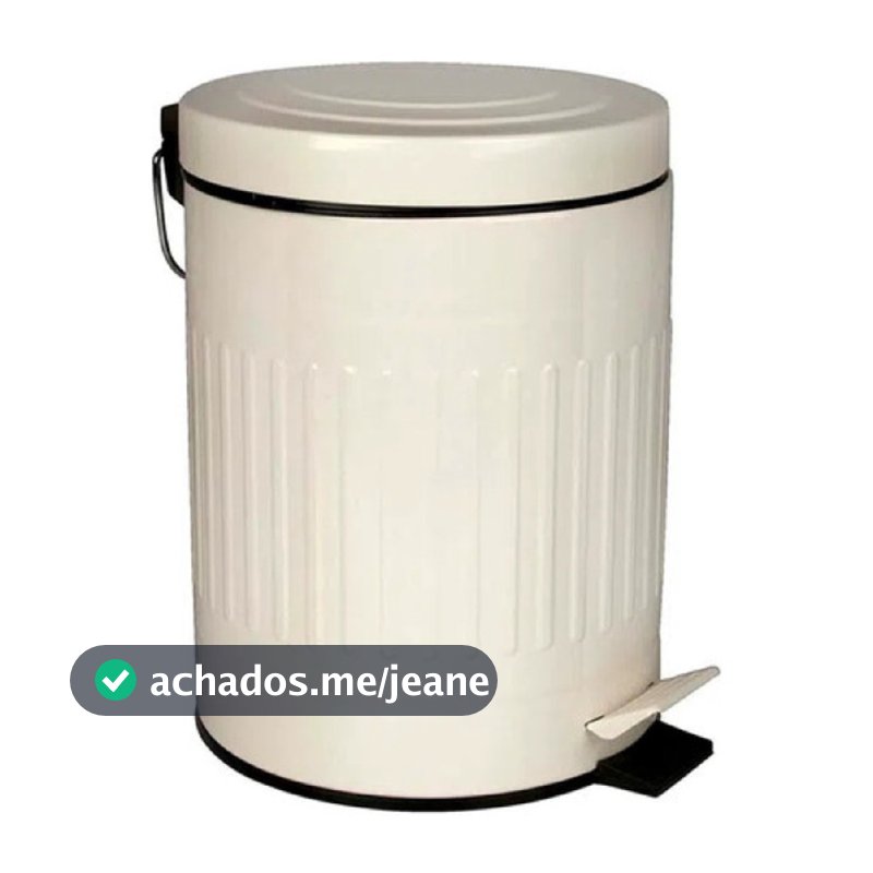 Lixeira Retrô Bege e Preta 5L Inox Cozinha Banheiro Escritório