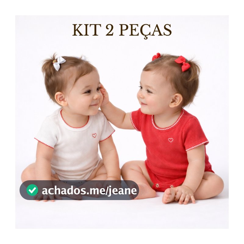 Kit 2 Peças Body Bebê Menina Picueta Bordado Ribana Canelada