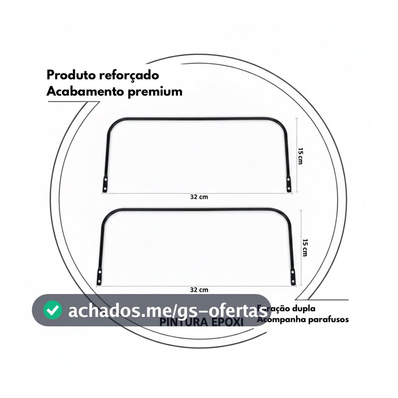 2 Suportes Premium Furação dupla Pra Segurar Colchão Cama Box Baú Aparador Preto