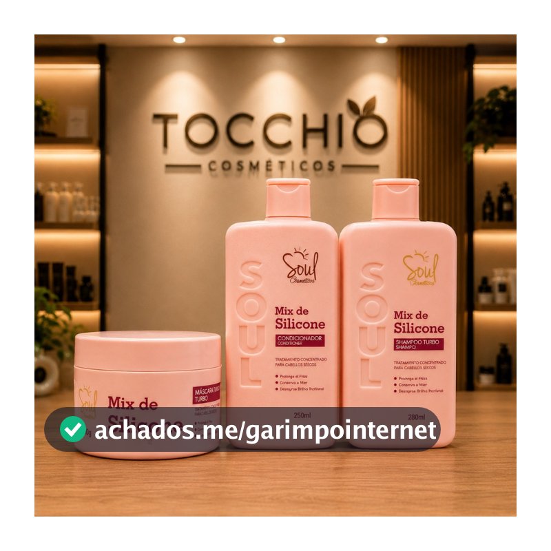KIT CAPILAR MIX DE SILICONE SOUL 3 itens - SHAMPOO TURBO - CONDICIONADOR TURBO E MÁSCARA CAPILAR