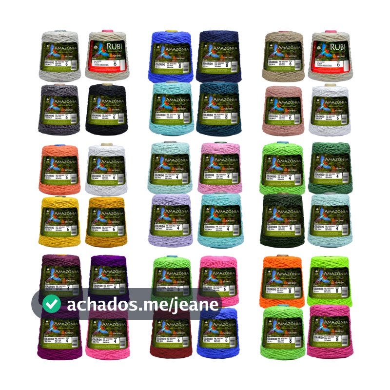 Kit 4 Barbantes Amazônia Varios Kits Fio Número 4, 6, 8 Para Crochê Colorido São João