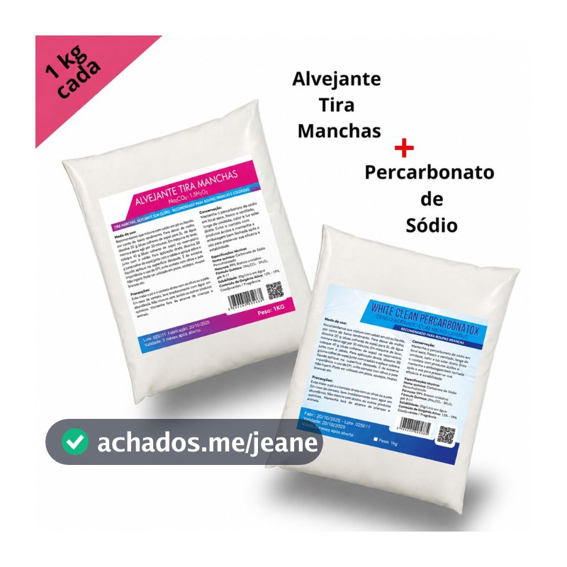 Percarbonato 1kg + Alvejante 1kg