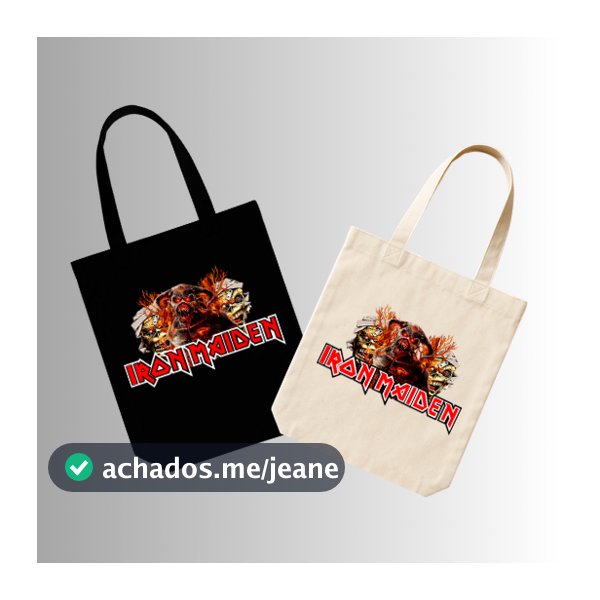 Ecobag de Algodão Iron Maiden Legends l Heavy Metal Música Run For Your Lives World Tour 2026