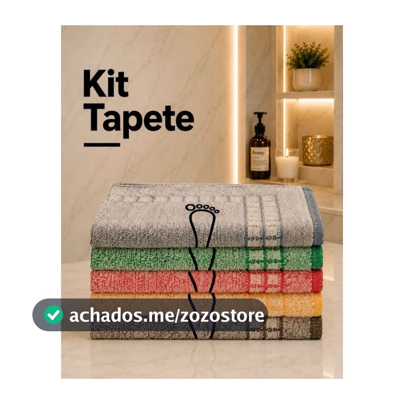 Kit 3 ou 6 Tapete De Banheiro 45x70cm Pezinho Piso Luxo Atoalhado 100% Algodão Premium