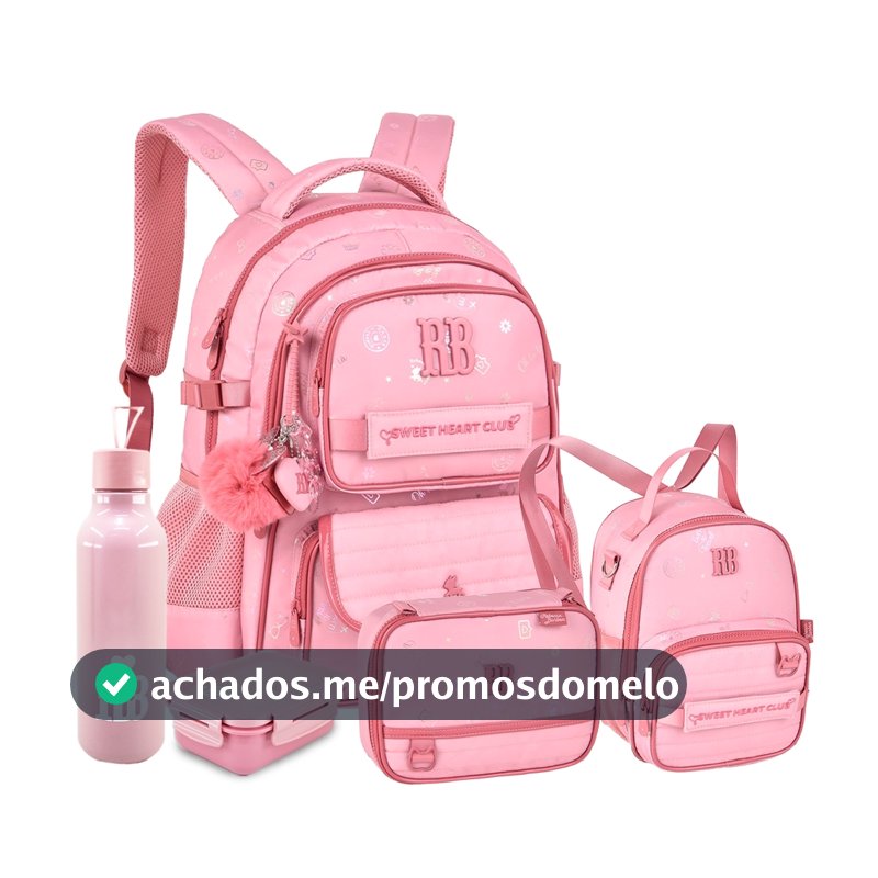 Kit Mochila Rebecca Bonbon Lancheira Térmica Estojo Box Escolar Nova Coleção Exclusiva Juvenil