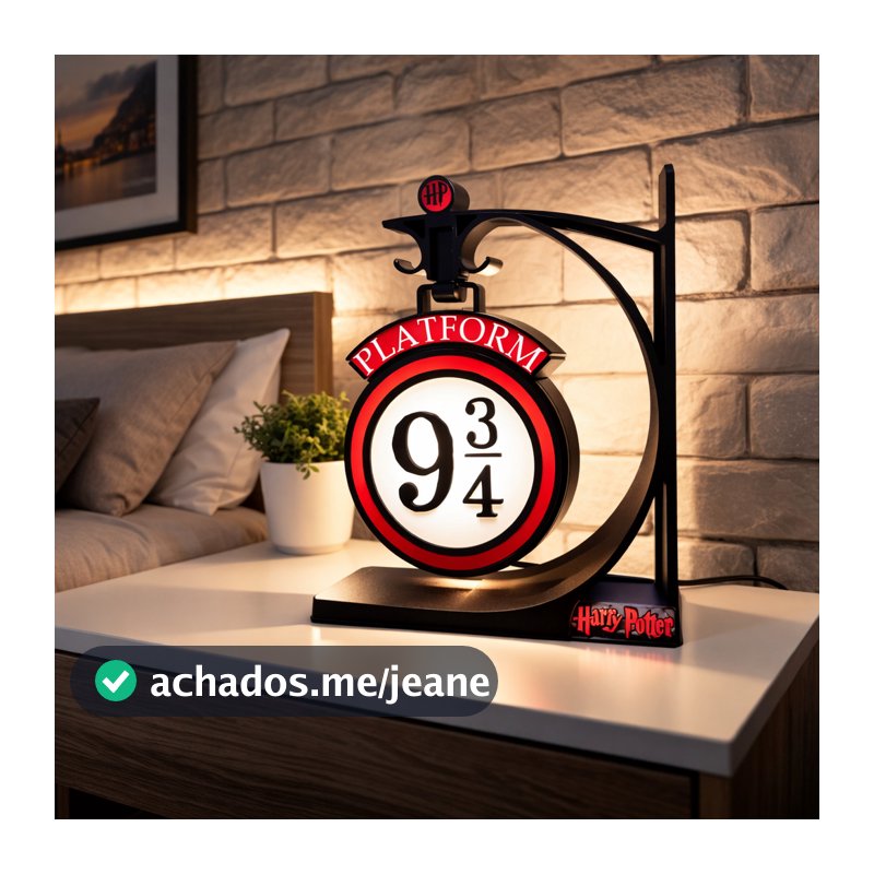 Luminária, Abajur, Lightbox Quadro com Led De Harry Potter Plataforma 9 3/4