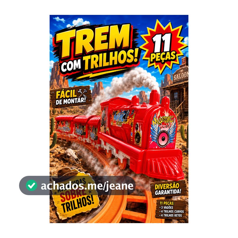 Trem Trenzinho Eletrico Máquina Locomotiva Trilho e Vagão Brinquedo Menino Menina Festa Lembrancinha