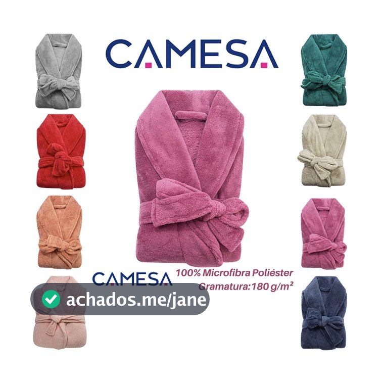 Roupão Plush Microfibra Adulto Extra Macio Unissex Várias Cores Tamanho Único