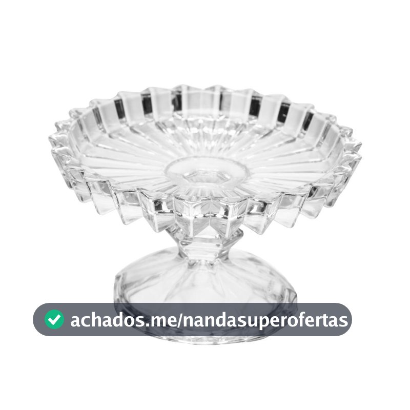 Prato com Pé para Doce Cristal Geneva 14cm Luxo Wolff Prato para Sobremesa Doces Bolo Mesa Posta Decoração Qualidade Uso