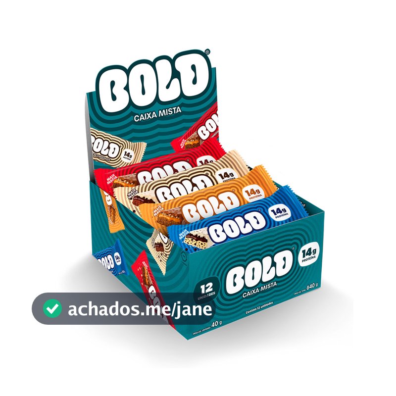 Barra de Proteína BOLD - 14g de Proteína - Caixa Mista com 12 Unidades | 4 Sabores