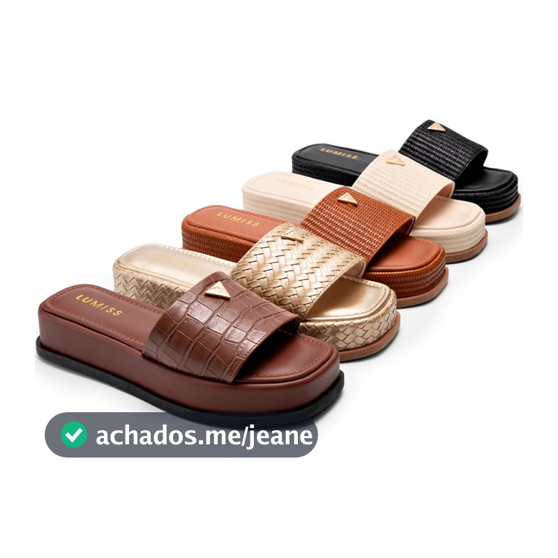 Tamanco Feminino Lumiss Sandália Flatform Chinelo Confortável Juta