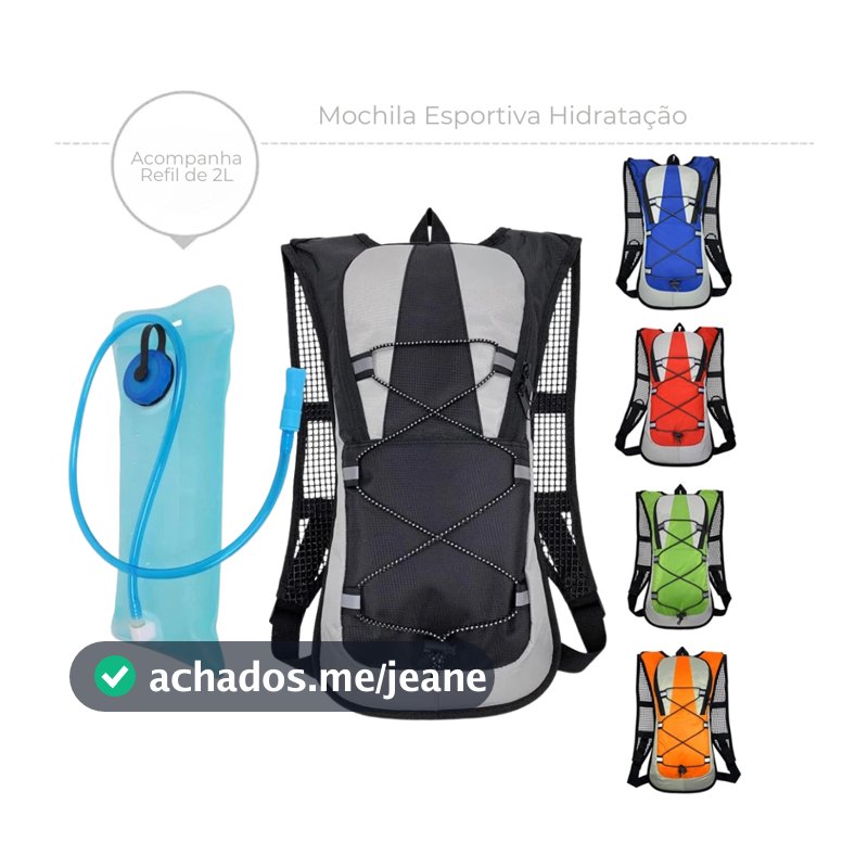 Mochila Hidratação Impermeável Bolsa D`água Bike 2 Litros Corrida Trilhas Bike Compacta