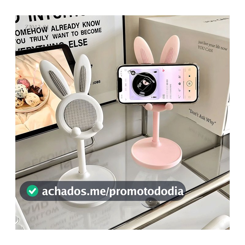 Suporte Coelhinho Para Celular Tablet Kawaii Fofo Cute Criativo Simples e Estiloso ZJ008