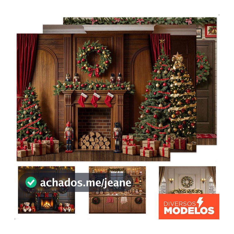 Painel Natal Fundo Natalino Grande Cenário Fotográfico para Fotos Gigante Em Tecido Sublimado 3,0x2,5m