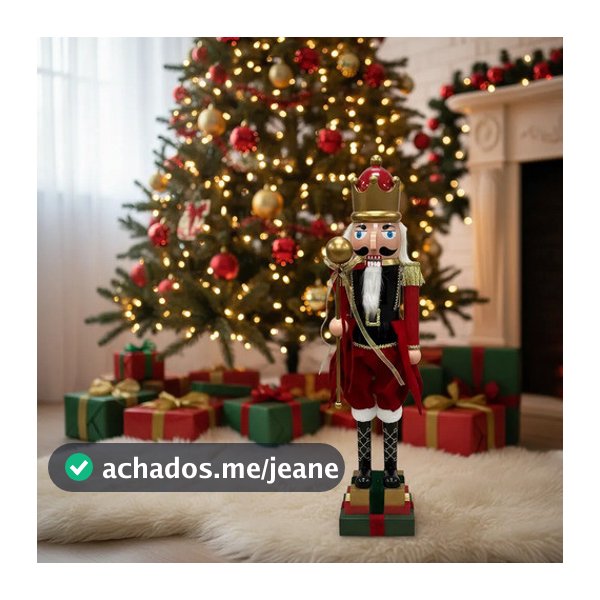 Boneco Quebra-nozes Vermelho E Verde Com Caixa De Presentes Decoração de Natal