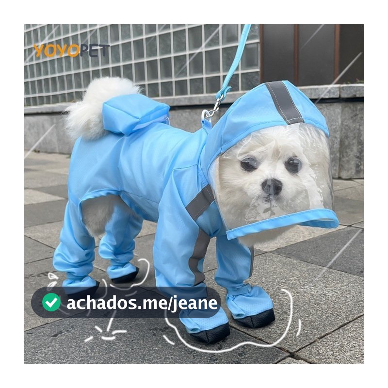 Tração Filhote De Cachorro Capa De Chuva De Quatro Patas Impermeável Com Tudo Incluído Cão Pequeno Pés Bigbear Teddy Pet