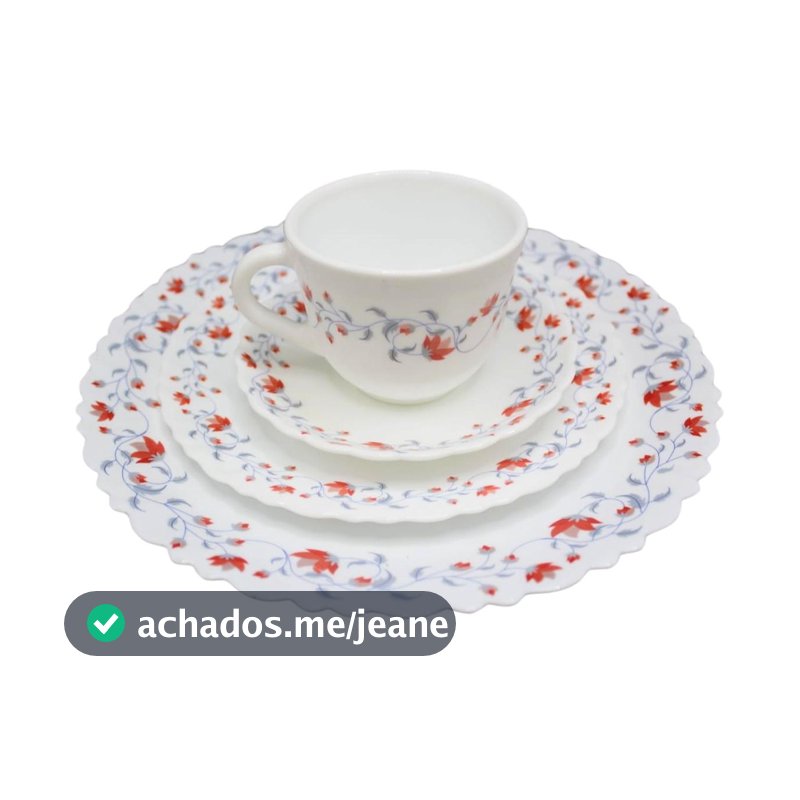 Aparelho Jogo de Jantar de Vidro branco com 16 peças Pentas