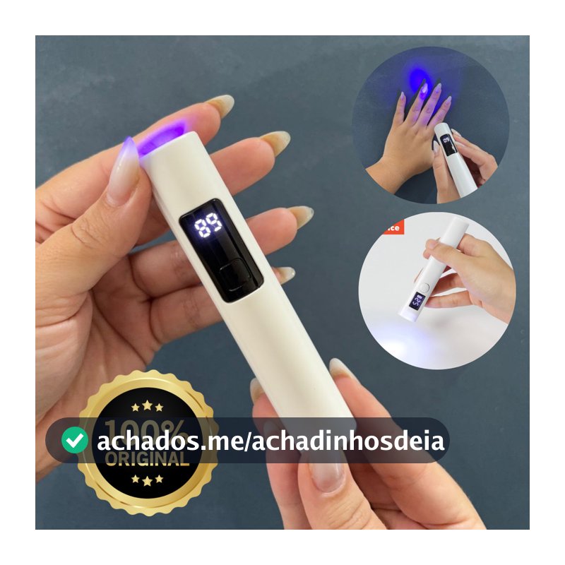 Portátil Mini Secador De Unhas Branco Lanterna LED Rápido UV Gel Luz Seca Ferramentas Manicure