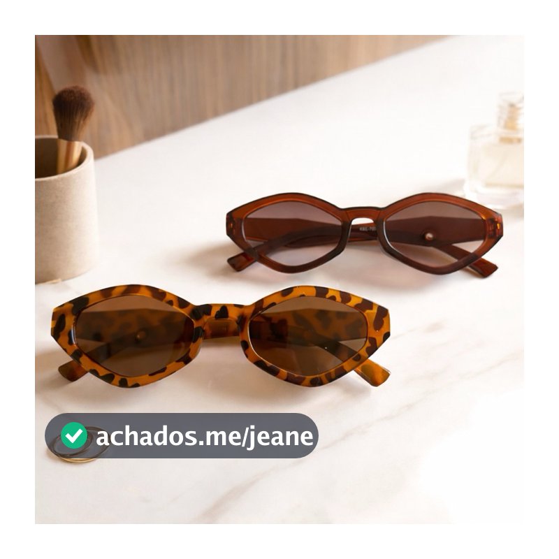 Óculos de Sol Feminino Poligonal Unissex UV400 Proteção Solar Várias Cores da Moda