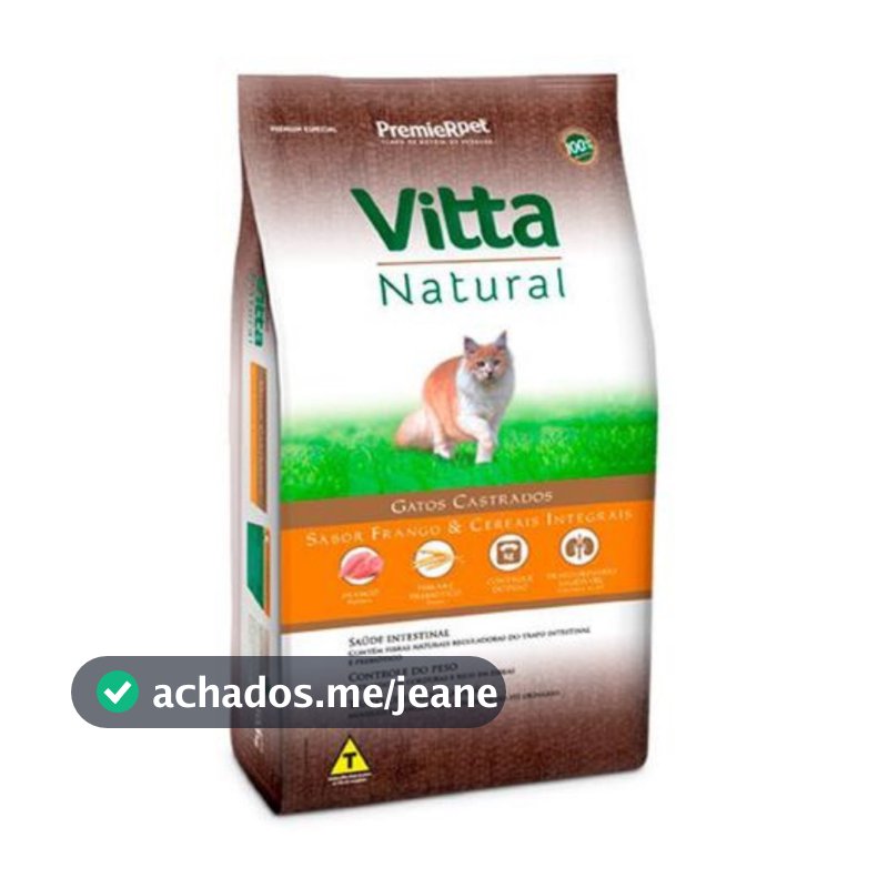 Ração PremieR Vitta Natural gatos adultos castrados frango & cereais integrais 3,0kg