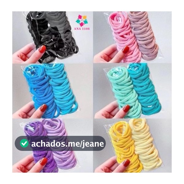 ANA 1108 Kit 300 Unidades Xuxinha Elástico de Cabelo Xuxinha Criança Adulto Rabicó-Grande
