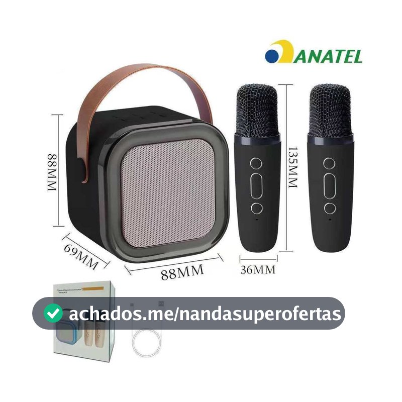 Caixa de Som Bluetooth Portátil RGB com Microfone Sem Fio Karaokê USB TF AUX LED Colorido Mini Speaker Potente