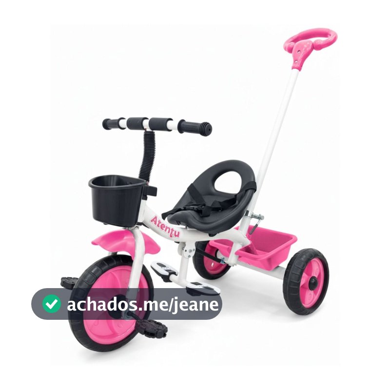 Triciclo Infantil Empurrador com Pedal Motoca Passeio Menino Menina Brinquedo