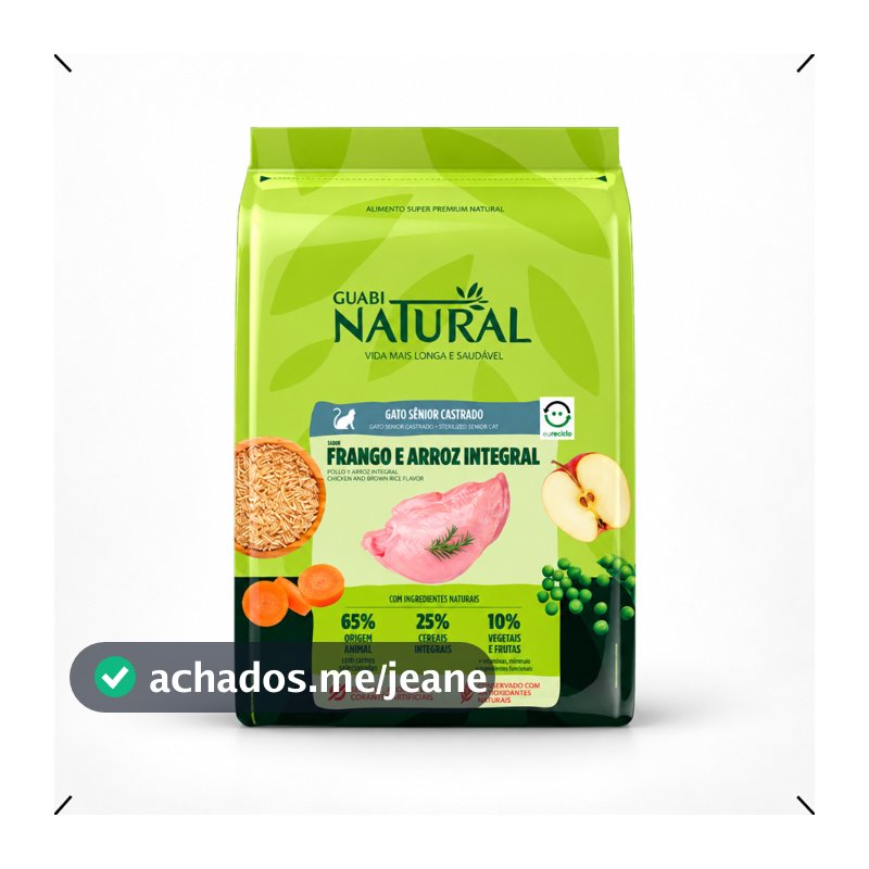 RAÇÃO GUABI NATURAL GATO CASTRADO SENIOR 7,5KG