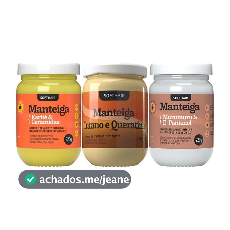 Kit Cronograma Capilar Manteiga Soft Hair Completo Mascara Karite + Murumuru + Tutano 220g